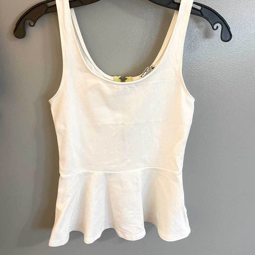 White Peplum Tank